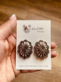 Burnished Concho Stud Earrings