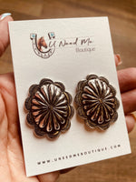 Burnished Concho Stud Earrings