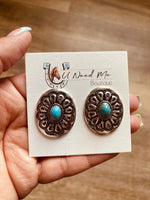 Turquoise McCord Concho Earrings