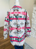 Pretty In Pink Aztec Shacket